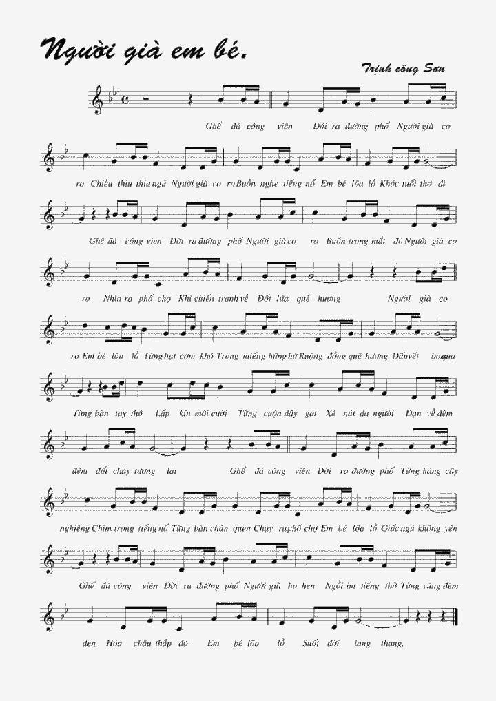 Sheet nhạc Người Già Em Bé